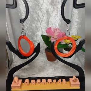 Handmade Hoop Earrings Orange